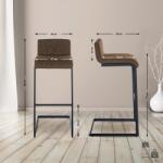 CLP 2 darab bárszék szett Newport B szövet, barna (327322)