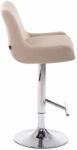 CLP 2 db-os bárszék szett, krómozott klubszövet, krém (309310)
