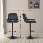 CLP 2 db bárszék szett Solon bársony, fekete (326604)