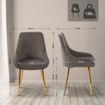 CLP Elmira bársonyarany étkezőszék, antracit (324111)