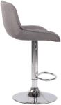 CLP 2 db bárszék szett Lentini szövet króm, szürke (320567)