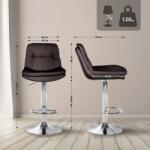 CLP Bárszék Laurel műbőr króm, barna (323914)