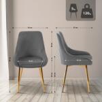 CLP Elmira bársonyarany étkezőszék, sötétszürke (324103)