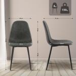 CLP Napier vintage műbőr étkezőszék, fekete (321359)