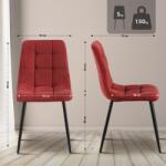 CLP 2 db étkezőszék szett Antibes Cord, bordó (327382)