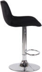 CLP 2 db bárszék Lentini bársony króm szett, fekete (320604)
