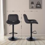 CLP Bárszék Kasson bársony, fekete (325772)