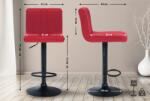 CLP 2 db bárszék Jamie bársony készlet, piros (323346)