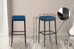 CLP 2 db bárszék készlet Montreal 85 szövet, kék (314502)