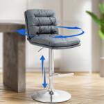 CLP 2 db bárszék szett Damar műbőr króm, szürke (325686)