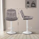 CLP Bárszék Laurel bársony, szürke (323966)