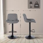 CLP Bárszék Kasson szövet, sötétszürke (325779)