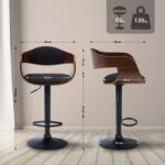 CLP 2 db Kingston B szövet bárszék készlet, dió/fekete (323993)