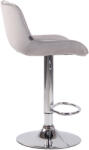 CLP 2 db bárszék Lentini bársony króm szett, szürke (320603)