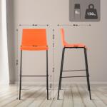 CLP Hoover bárszék 4 méteres kerettel, narancs (301720)