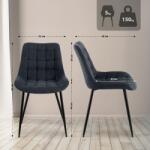 CLP Sardna Cord étkezőszék, fekete (326251)