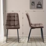 CLP 4 db Antibes étkezőszék szett, barna (320797)