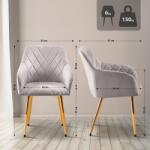 CLP Étkezőszék Monett velvet G, szürke (324392)