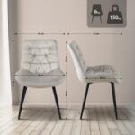 CLP Rossford bársony étkezőszék, szürke (325322)