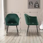 CLP Jaysie bársony étkezőszék, sötétzöld (325805)