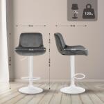 CLP 2 db bárszék szett Solon bársony, sötétszürke (326583)