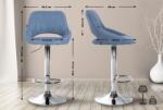 CLP 2 db bárszék készlet Milet szövet C, kék (324406)