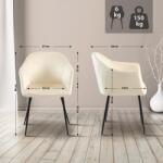 CLP Jaysie bársony étkezőszék, krém (325804)