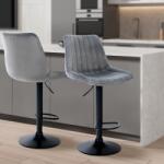 CLP Bárszék Toni bársony, sötétszürke (321552)