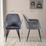 CLP Cheryl bársony étkezőszék, sötétszürke (325942)