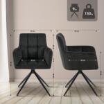 CLP Étkezőszék Jonah szövet, fekete (327005)