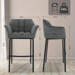 CLP Bárszék Damaso B Cord 4 méteres kerettel, szürke (326352)