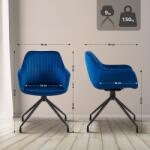 CLP 2 db Welby bársony étkezőszékből álló készlet, sötétkék (326551)