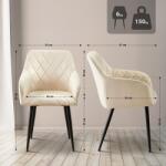 CLP 2 db-os Monett velvet B étkezőszék szett, krém (326672)