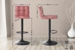 CLP Feni bársony bárszék 4db, rózsaszín (323877)