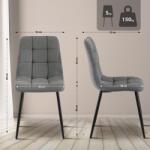 CLP Antibes Cord étkezőszék, szürke (326313)