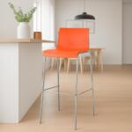 CLP 2 db bárszék készlet Hoover műanyag 4 méteres króm kerettel, narancs (304463)