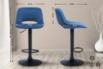 CLP 2 db bárszék szett Camden bársony, kék (325153)