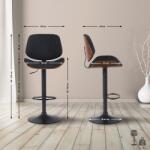 CLP 2 db bárszék szett Clawson anyagból, dió/fekete (326563)