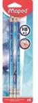 Maped Maped: Grafitceruza radírral, HB, háromszögletű, MAPED "Arctic jégvilág", 6 db (851826)
