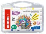 Kores Kores: Dekormarker készlet, akril, 1-2 mm, kétvégű, KORES " K-Kreative", 12 különböző szín (23121.21)