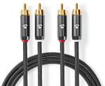 Nedis CATB24200GY20 2 M 2 x RCA Szürke audio kábel (CATB24200GY20)