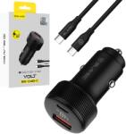 Blavec Autós töltő BS-04B-C Volt - USB + Type C - QC 3.0 18W PD 30W Type C to Type C kábellel (CCBS04BCV-UCB) fekete - smartdiszkont