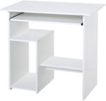 HomCom Birou Ergonomic Spațiu Optimizat, Alb, PAL/Metal, 80x45x75cm | Aosom Romania (836-092WT)