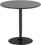 HomCom Masă pentru 2 persoane, blat rotund Ø80 cm, MDF și oțel, antiderapant, Negru, 75H cm | Aosom Romania (835-951V01BK)