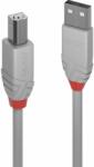 Lindy Кабел Lindy, от USB-A(м) към USB-B(ж), 5m, сив (36685)