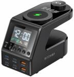 BlitzWolf BW-FW10 ébresztőóra töltővel 2xUSB-A, 4xUSB-C, 240W - pepita