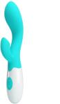 Pretty Love Vibrator Iepuras Brighty 30 Moduri Vibratii, Silicon, Verde/Alb 20 cm Vibrator