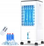  6L mobil léghűtő kivezető cső nélkül távirányítóval és időzítővel - vízhűtéses ventilátor, hordozható klíma cső nélkül, energiatakarékos hűtőberendezés, párásító hűtő, csendes szobai hűtő, 60W, oszcil