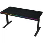 LORGAR Birou gaming LORGAR DESK PRO 80, melamina, 1405x680mm, inaltime reglabila 705-1165mm, incarcare wireless, porturi USB, iluminare RGB (Negru) (LRG-DP80W)