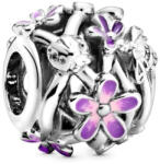 Pandora Moments Áttört lila százszorszép ezüst charm (798772C02)